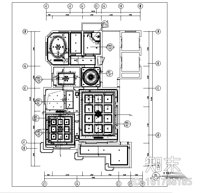 法式奢华中梁别墅设计施工图cad施工图下载【ID:161788185】