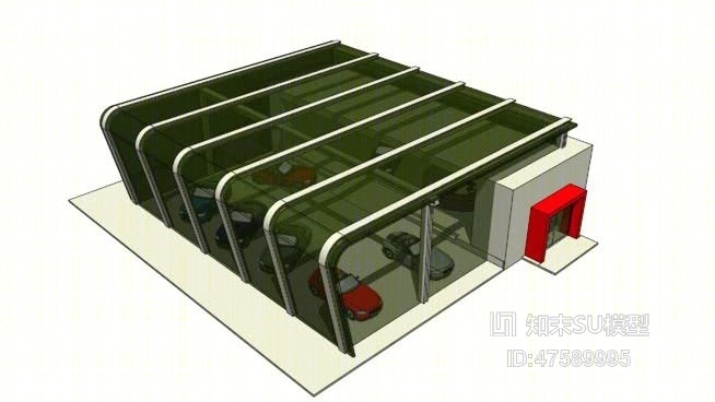 汽车展厅SU模型下载【ID:219296500】