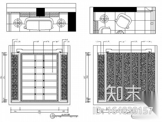时尚高端建材混搭风格皮居展厅设计装修图（含实景）cad施工图下载【ID:164839157】