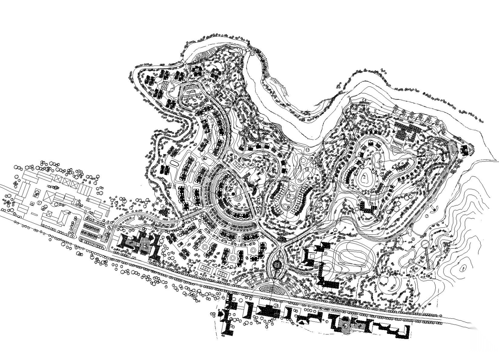 [重庆]水天花园高端综合住宅小区规划设计方案图（清华）施工图下载【ID:151717147】
