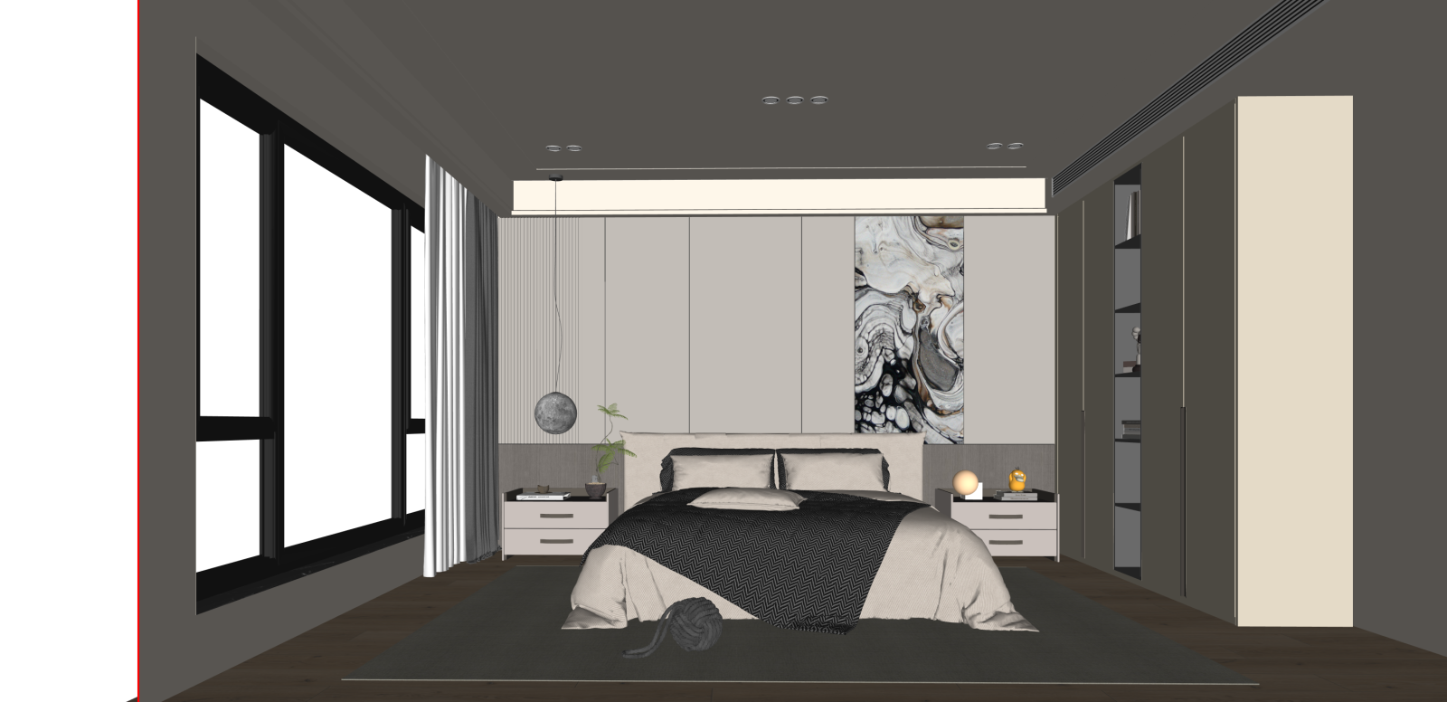 现代家居卧室SU模型下载【ID:1216035427】