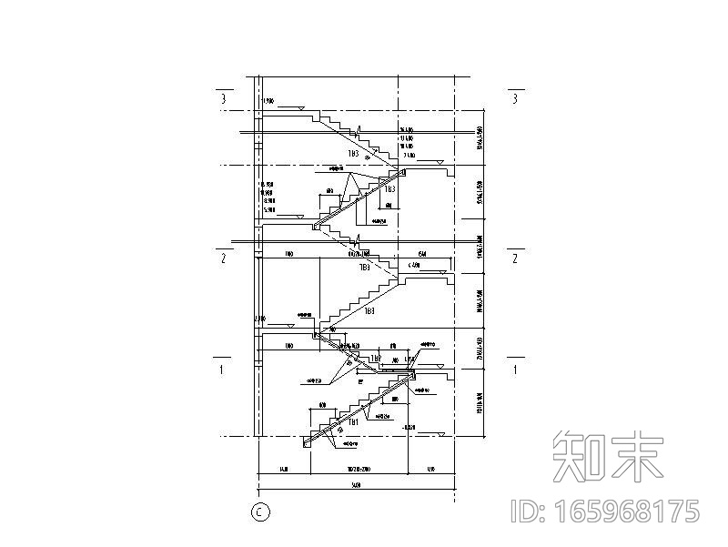 板式楼梯结构详图CAD施工图下载【ID:165968175】