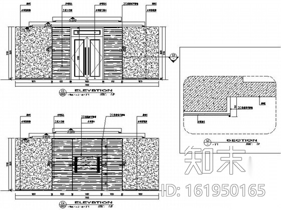 [江苏]某五星级酒店会议接待区室内装修施工图（含效果）cad施工图下载【ID:161950165】