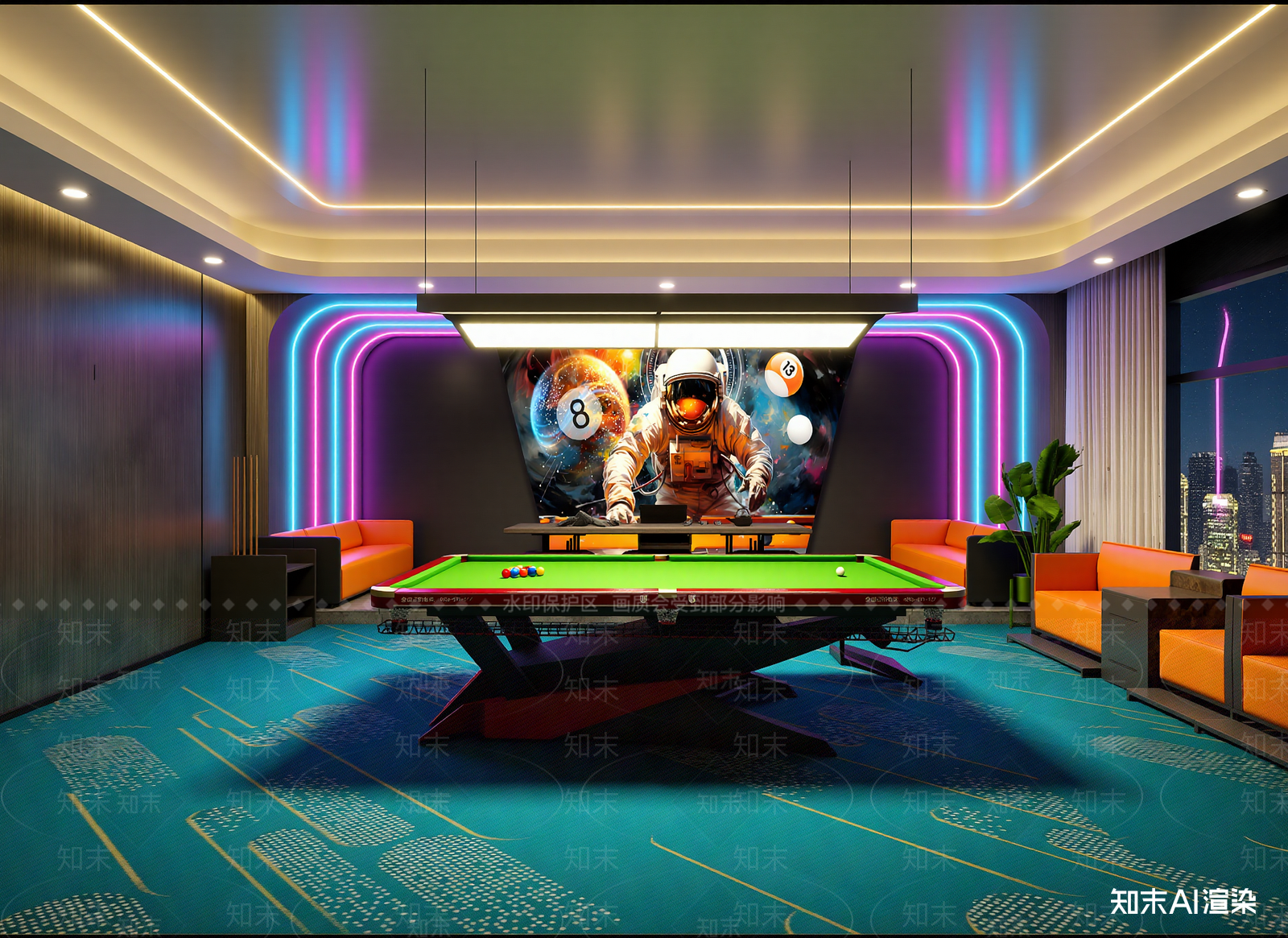 现代台球室3D模型下载【ID:1214747987】