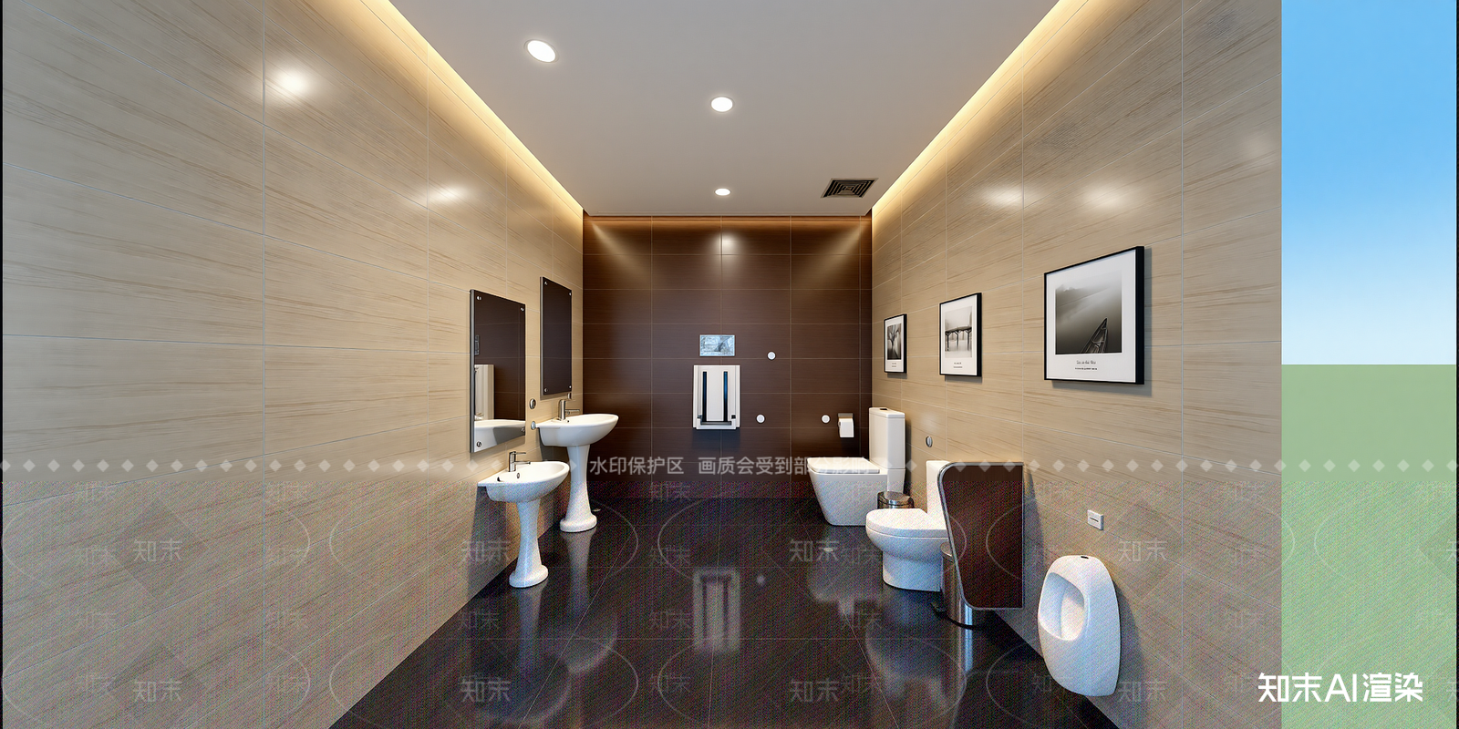 现代酒店卫生间SU模型下载【ID:1215925505】