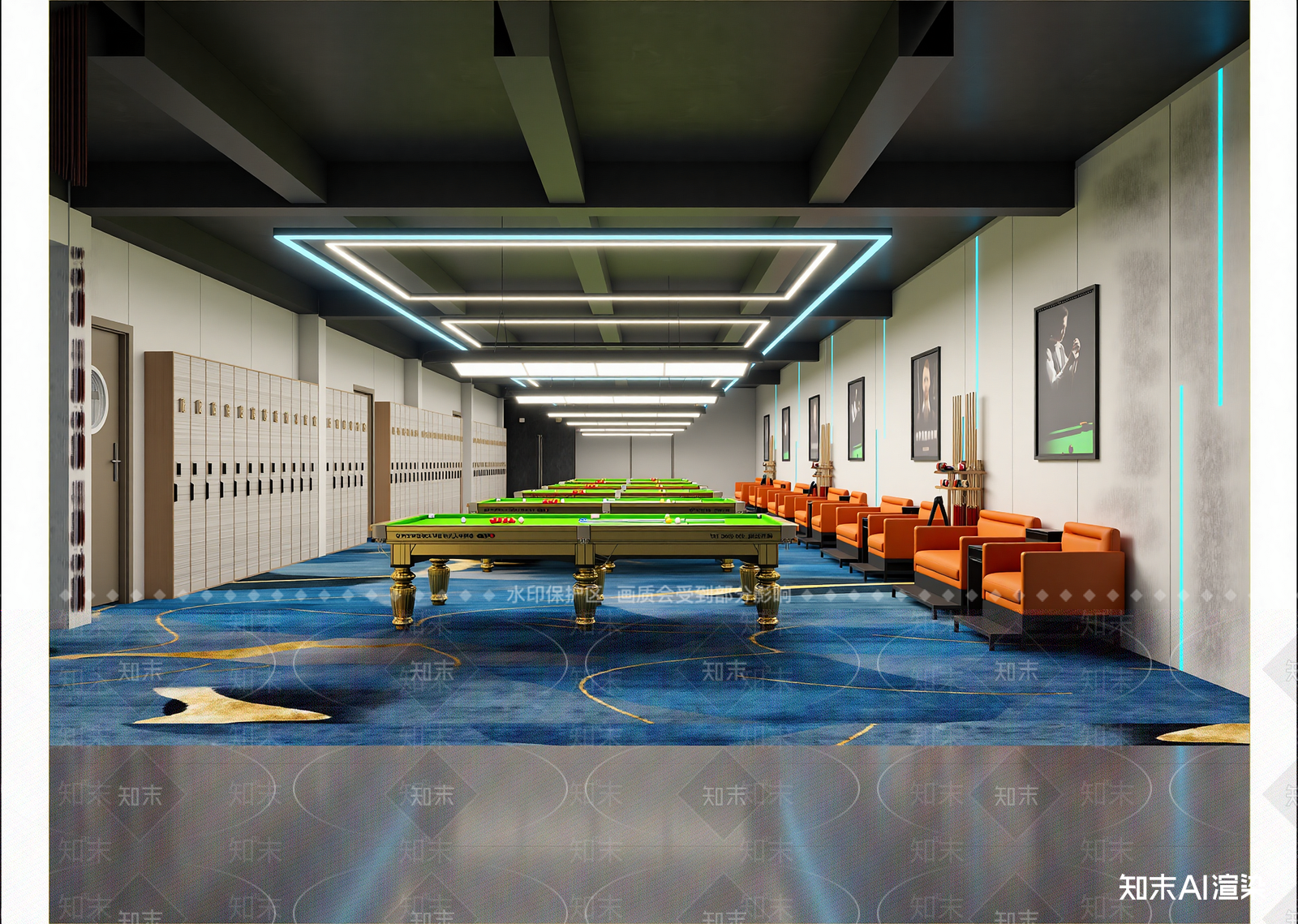 现代台球室3D模型下载【ID:1214949138】