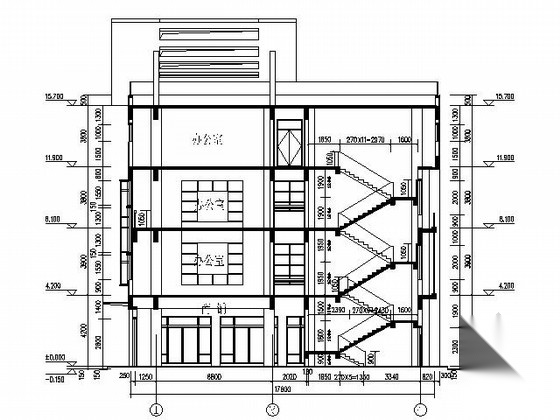 [江苏]连云港某四层商业综合体建筑施工图cad施工图下载【ID:166804133】