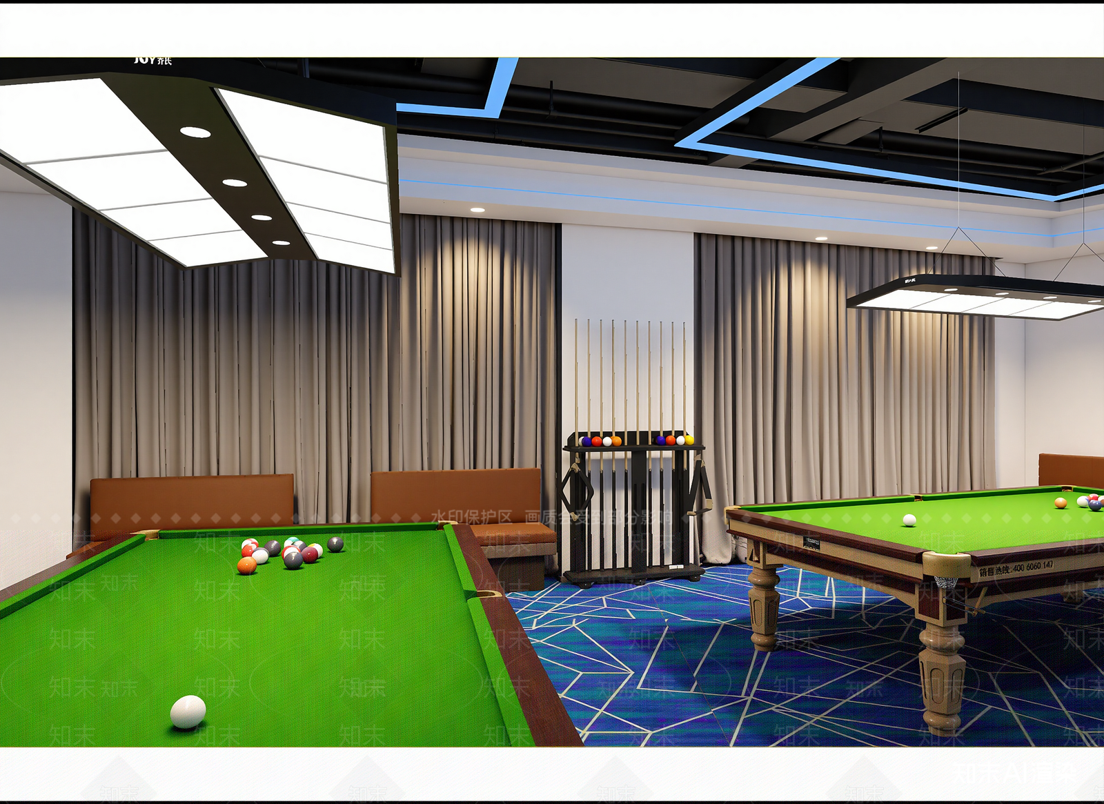 现代台球室3D模型下载【ID:1214315606】