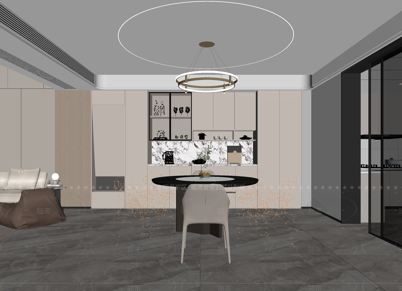 现代客餐厅3D模型下载【ID:1215923164】