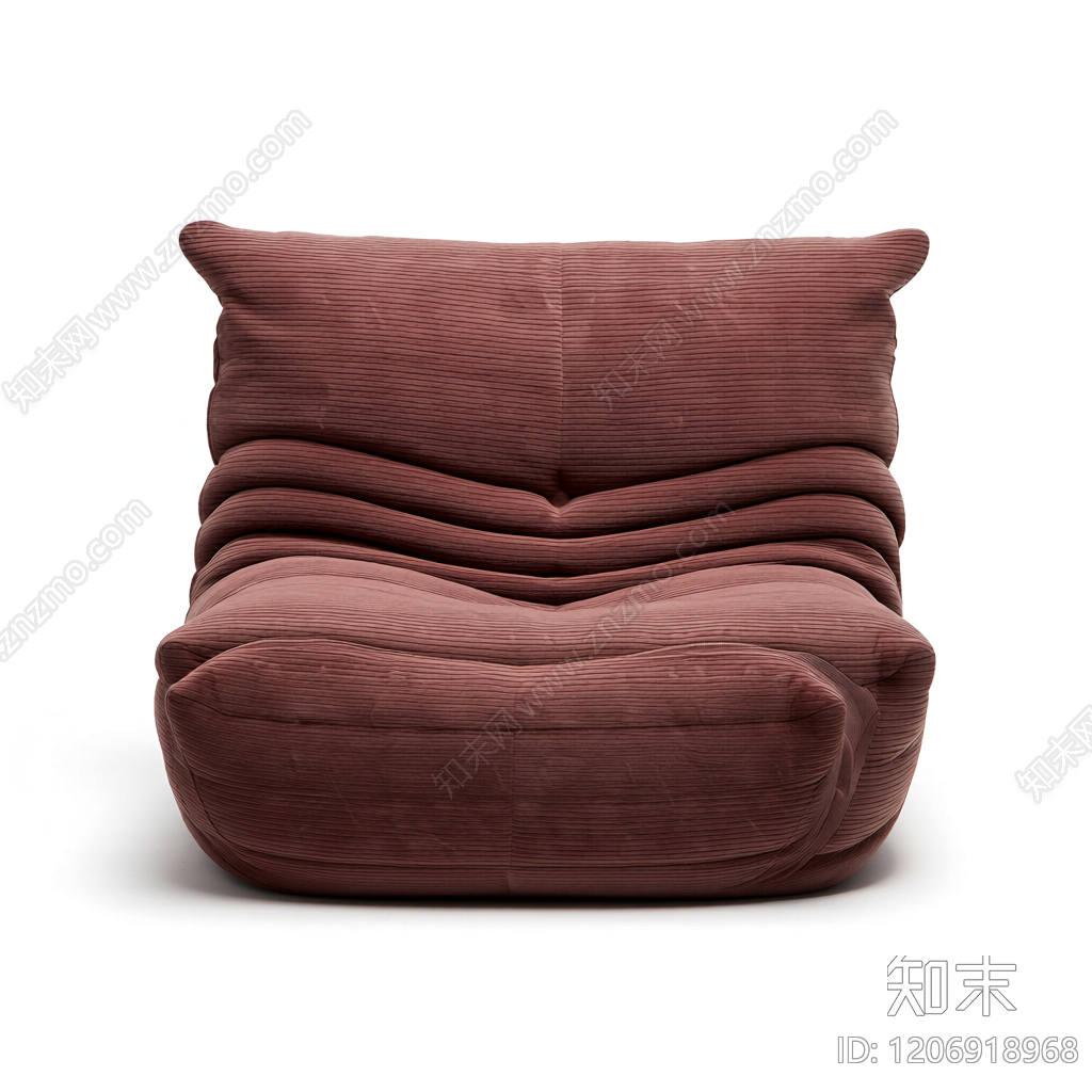 布艺沙发与脚凳组合3D模型下载【ID:1206918968】