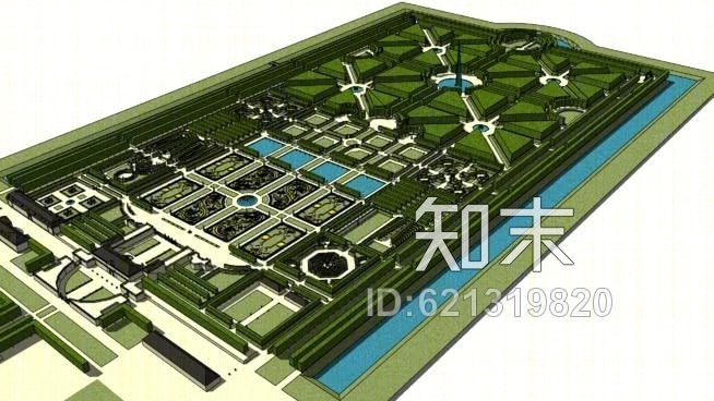 大花园（Herrenhausen汉诺威的巴洛克风格的花园）SU模型下载【ID:621319820】