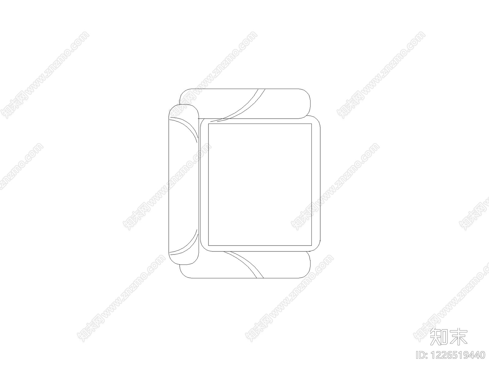 沙发cad施工图下载【ID:1226519440】