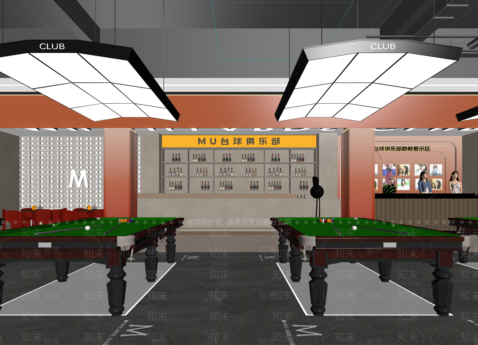 现代台球室3D模型下载【ID:1215148595】