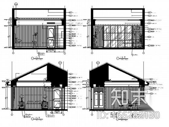 [福建]现代简约风格两层小别墅装修室内设计施工图（含方...cad施工图下载【ID:166282130】