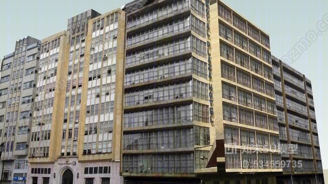 建筑物：门锁，乌尔皮亚诺，博格塔银行和皇家广场酒店SU模型下载【ID:534559735】