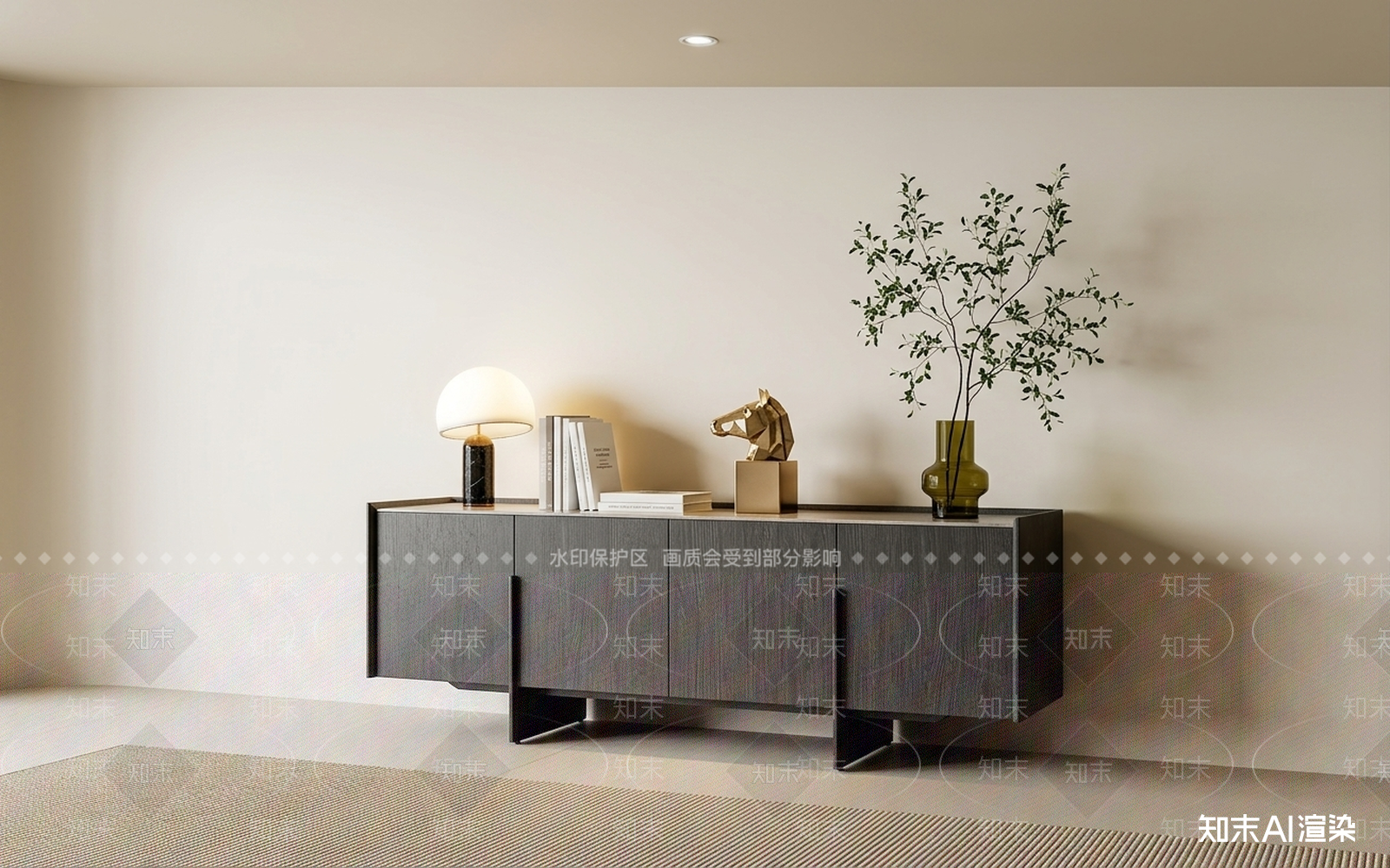 深色木质餐边柜餐边柜3D模型下载【ID:1227568557】