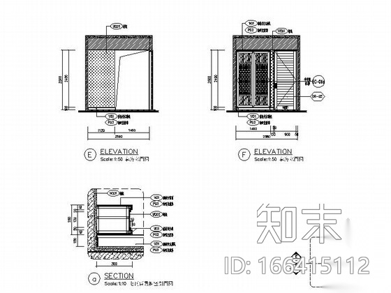 家居套房立面图cad施工图下载【ID:166415112】