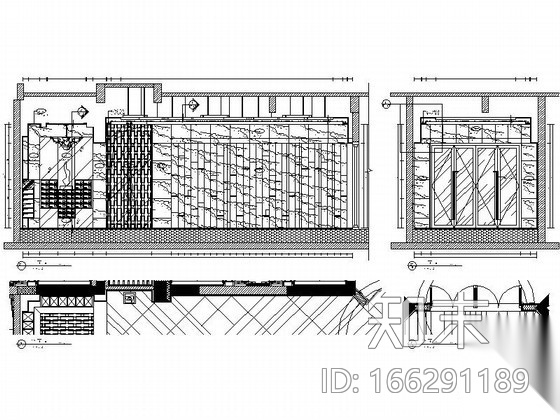 [重庆]某高端楼盘大堂装修图cad施工图下载【ID:166291189】