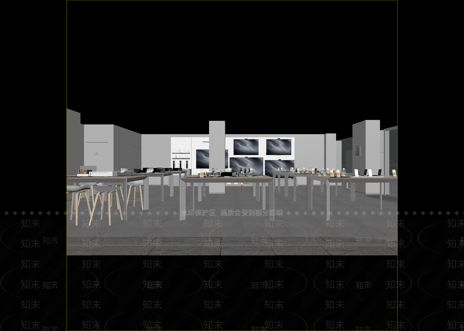 现代办公大厅3D模型下载【ID:1214841769】