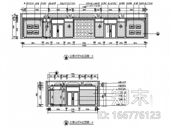 某知名汽车集团气派办公空间局部装修图（含效果）cad施工图下载【ID:166776123】