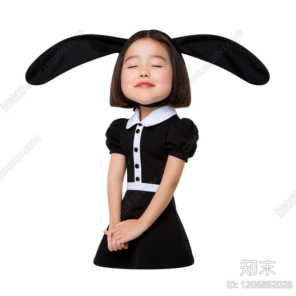 兔耳少女雕塑3D模型下载【ID:1206892028】