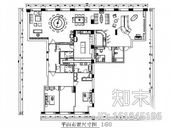 [北京]典雅新中式风格两居室样板间装修施工图（含效果）施工图下载【ID:161845196】