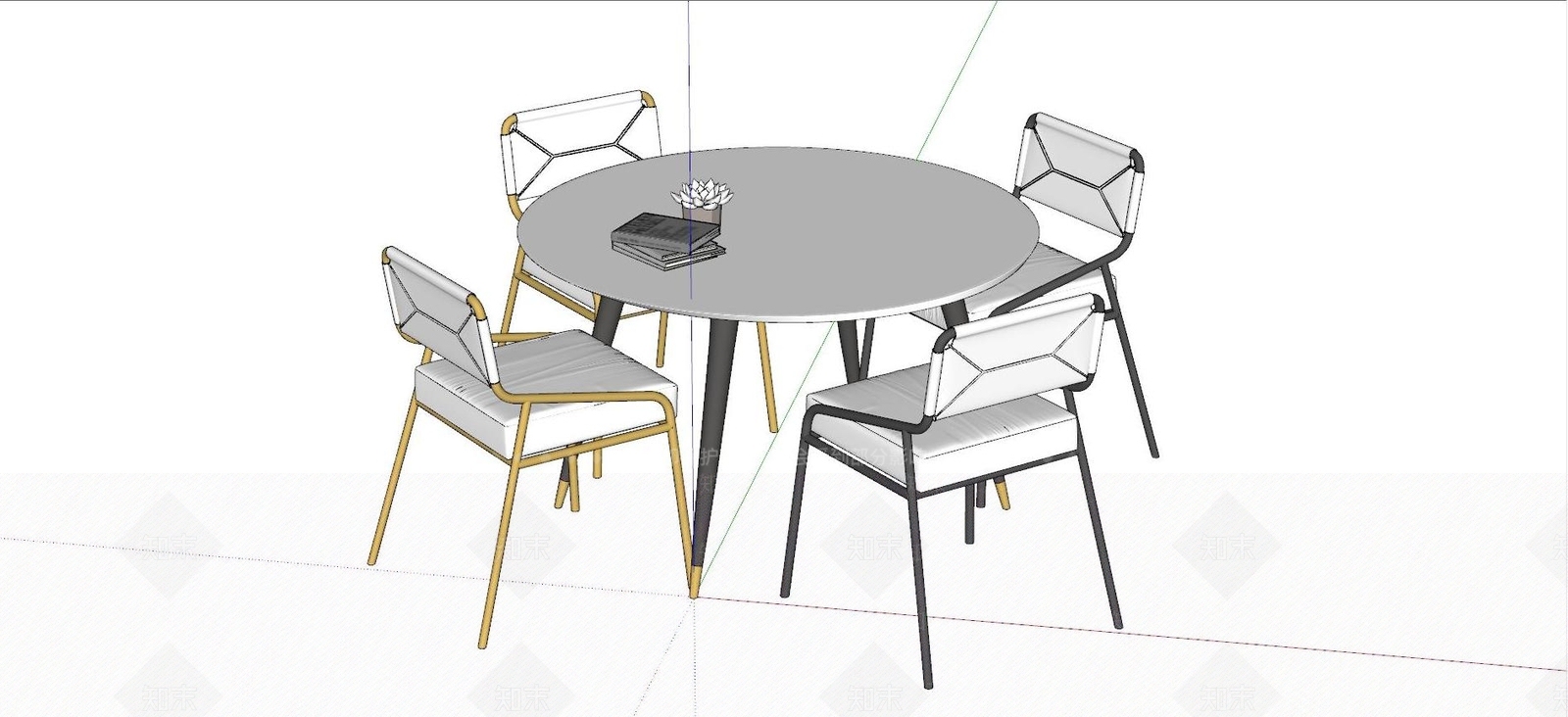 现代休闲桌椅SU模型下载【ID:1128149422】