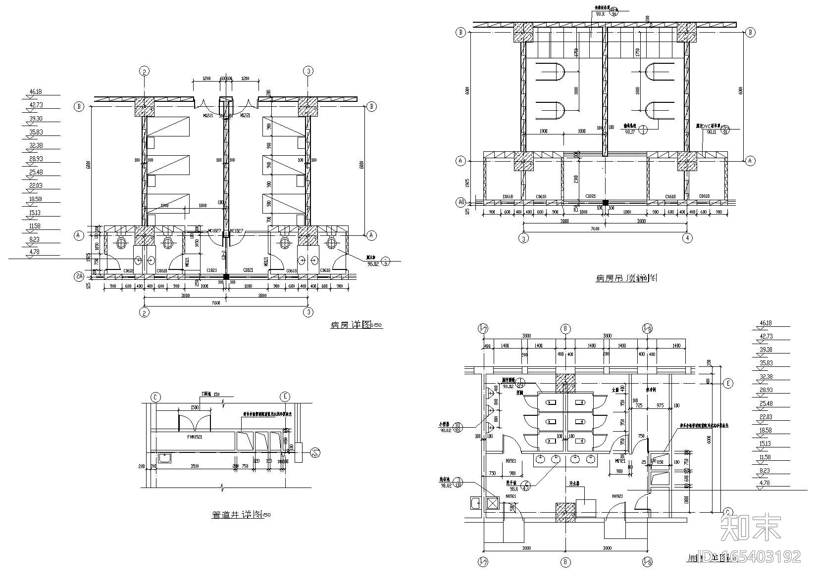 [河北]保定市第一医院建筑工程项目施工图cad施工图下载【ID:165403192】