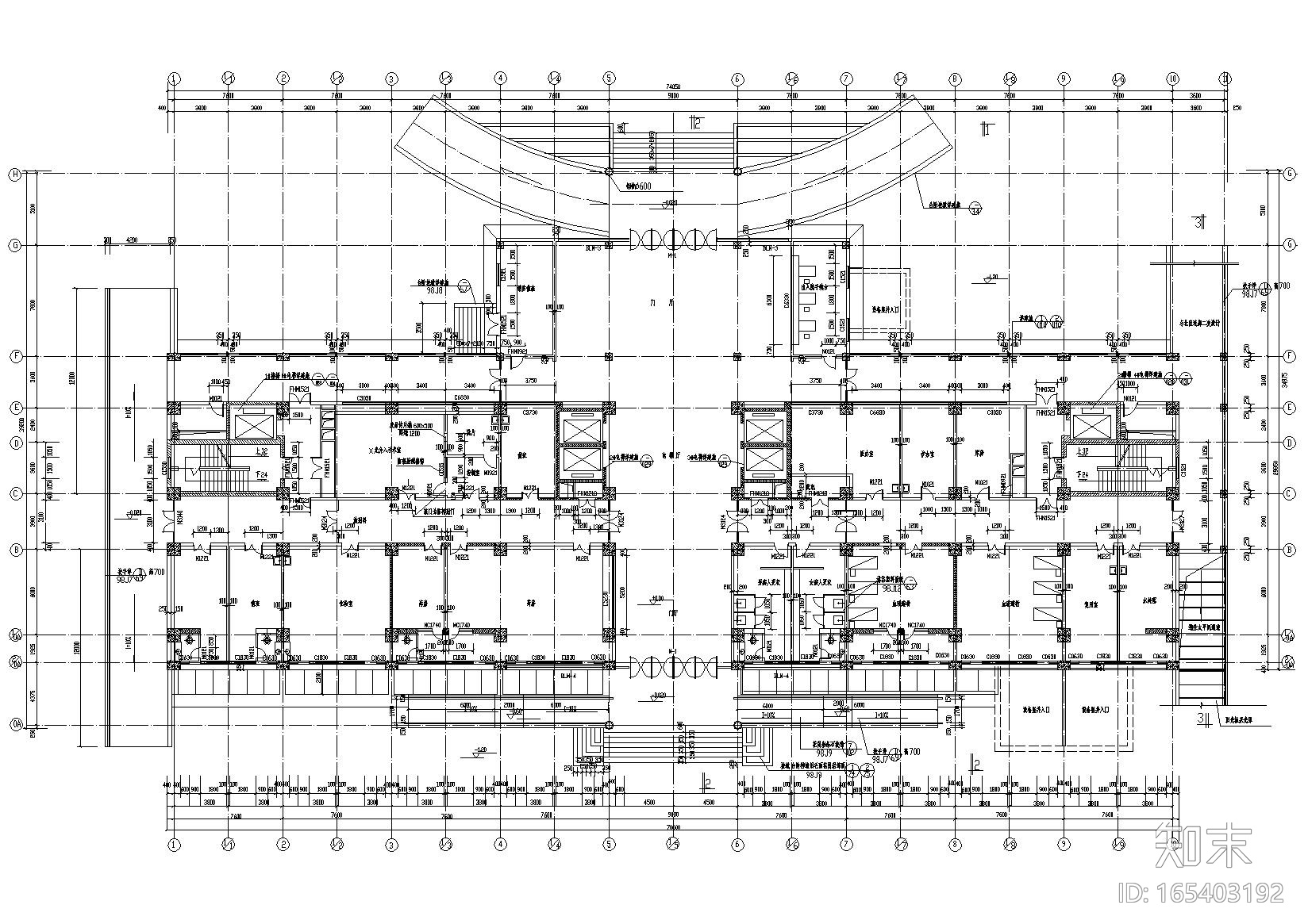 [河北]保定市第一医院建筑工程项目施工图cad施工图下载【ID:165403192】