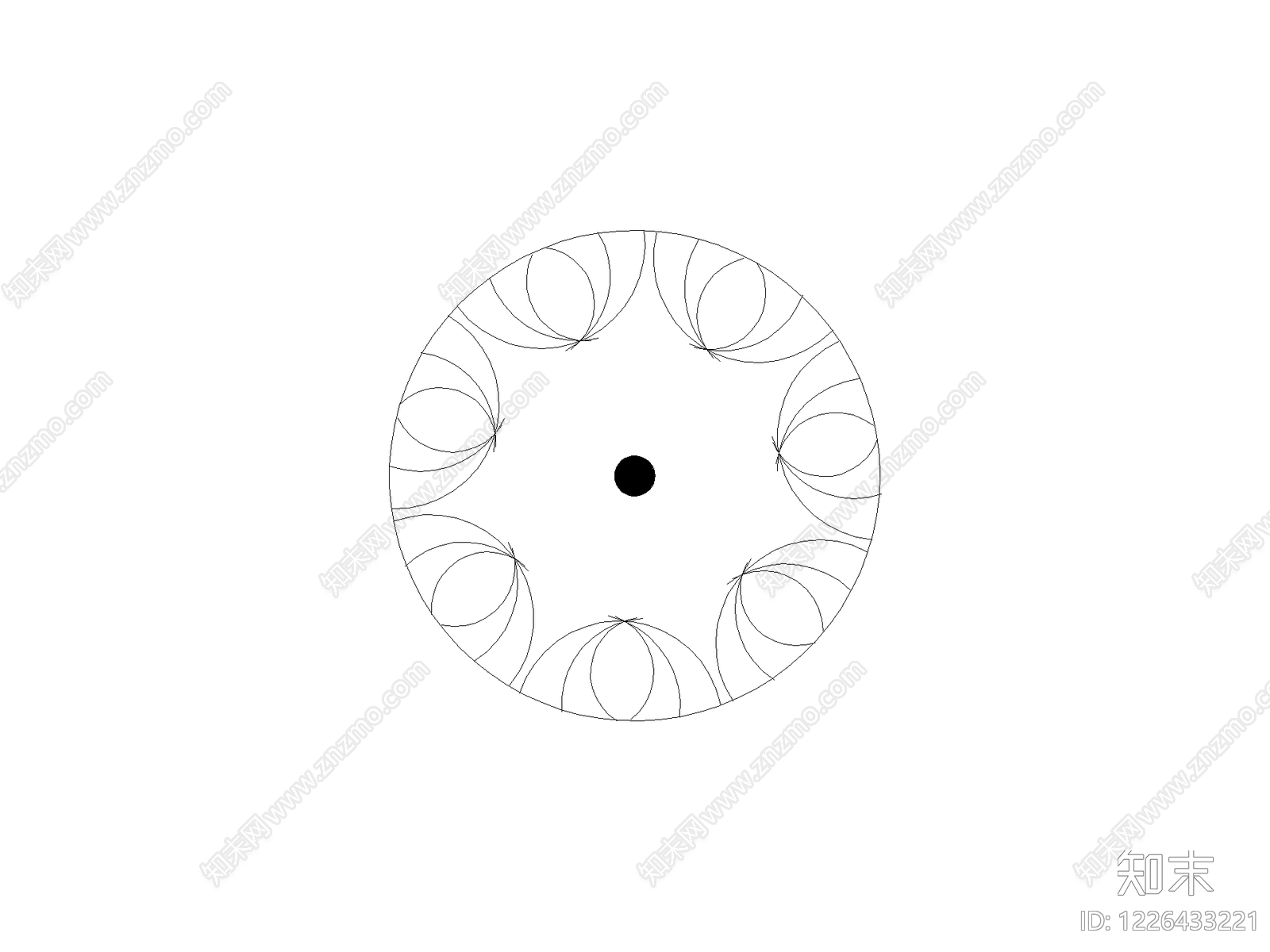 现代花CAD图纸