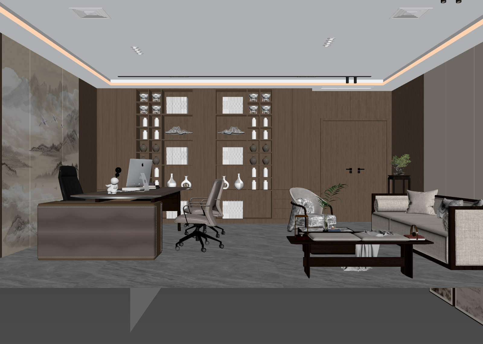 现代经理办公室3D模型下载【ID:1214801535】