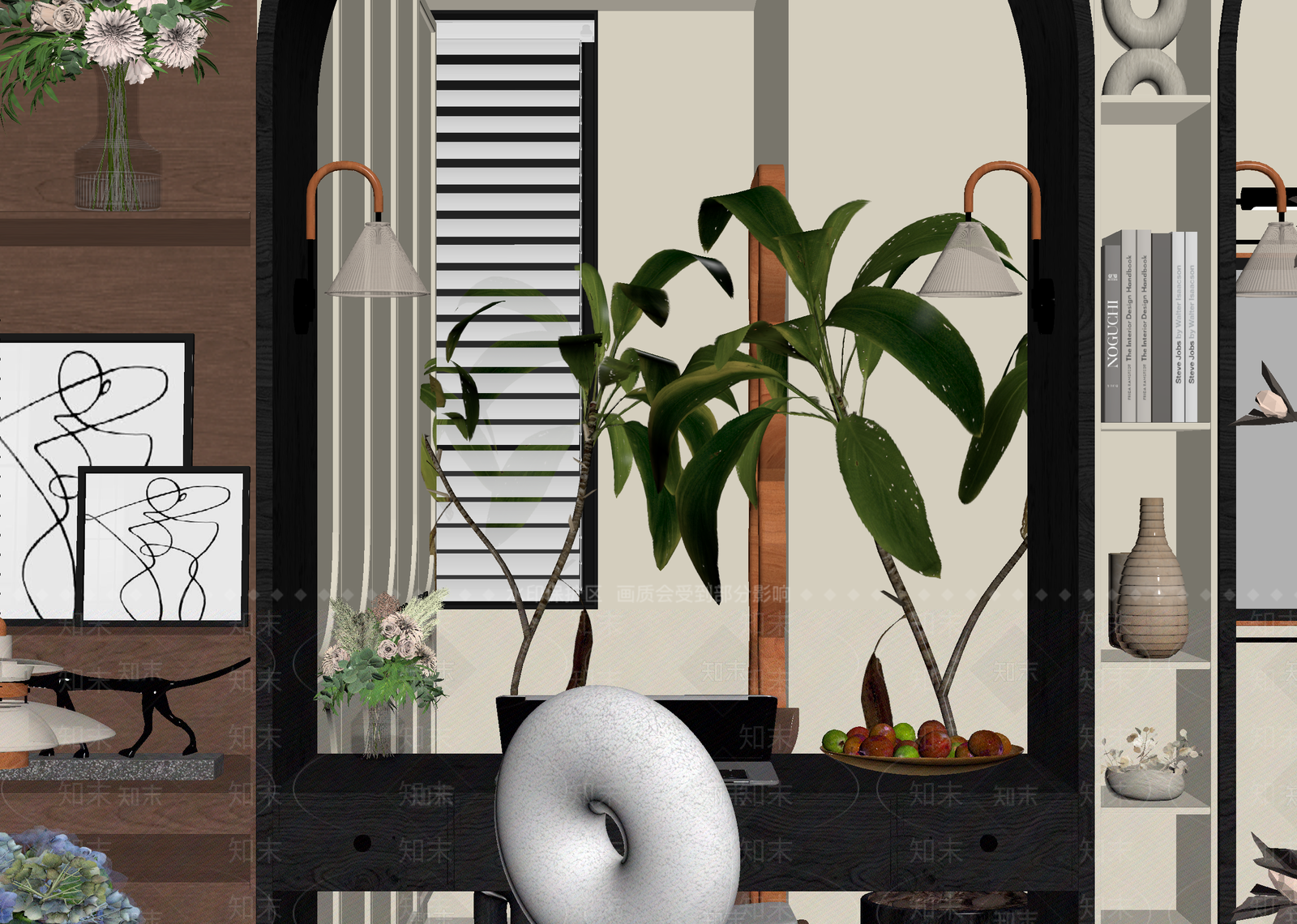 复古书房3D模型下载【ID:1215076254】