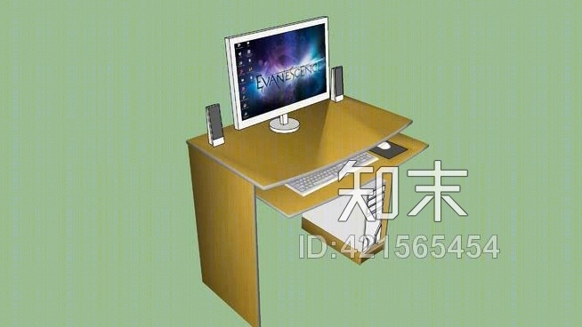 电脑桌SU模型下载【ID:421565454】