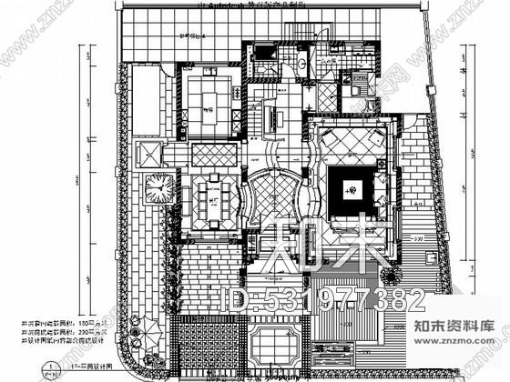 施工图江苏豪华花园式欧式风格三层别墅室内装修设计施工图图纸较好，推荐！cad施工图下载【ID:531977382】