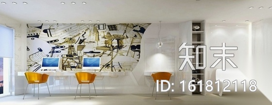 某独特现代风格办公室装修图（含效果）cad施工图下载【ID:161812118】