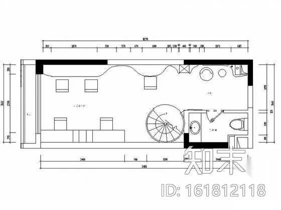 某独特现代风格办公室装修图（含效果）cad施工图下载【ID:161812118】