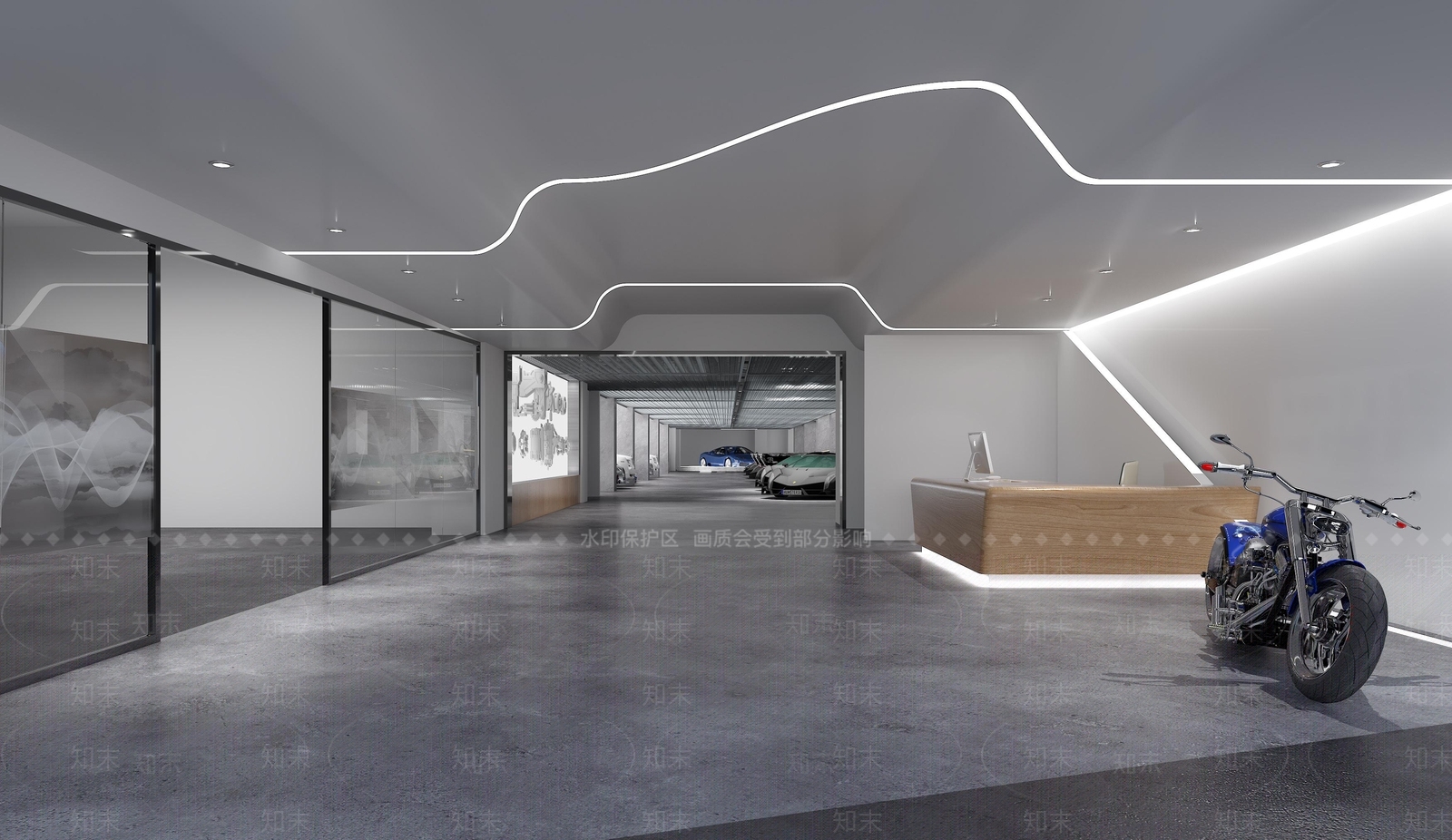 现代地下停车场3D模型下载【ID:386029048】