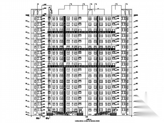 [廊坊]某名苑十七层板式住宅建筑施工图cad施工图下载【ID:165392142】