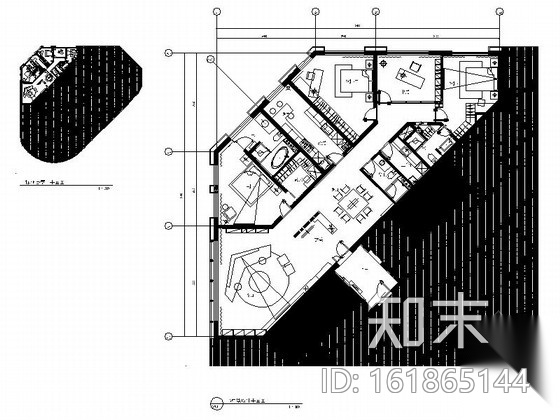 [青岛]现代风格四室二厅时尚住宅装修室内施工图（含实景..._平层施工图下载 ID:161865144_【知末网】