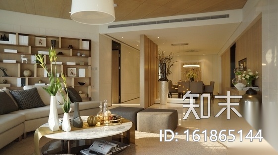[青岛]现代风格四室二厅时尚住宅装修室内施工图（含实景...cad施工图下载【ID:161865144】