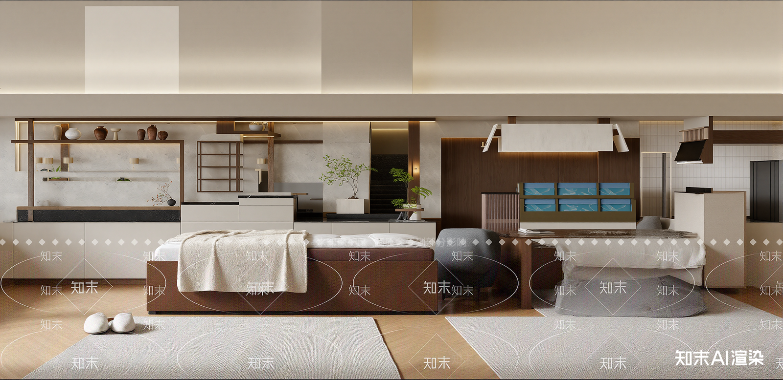 侘寂酒店大堂SU模型下载【ID:1215206423】