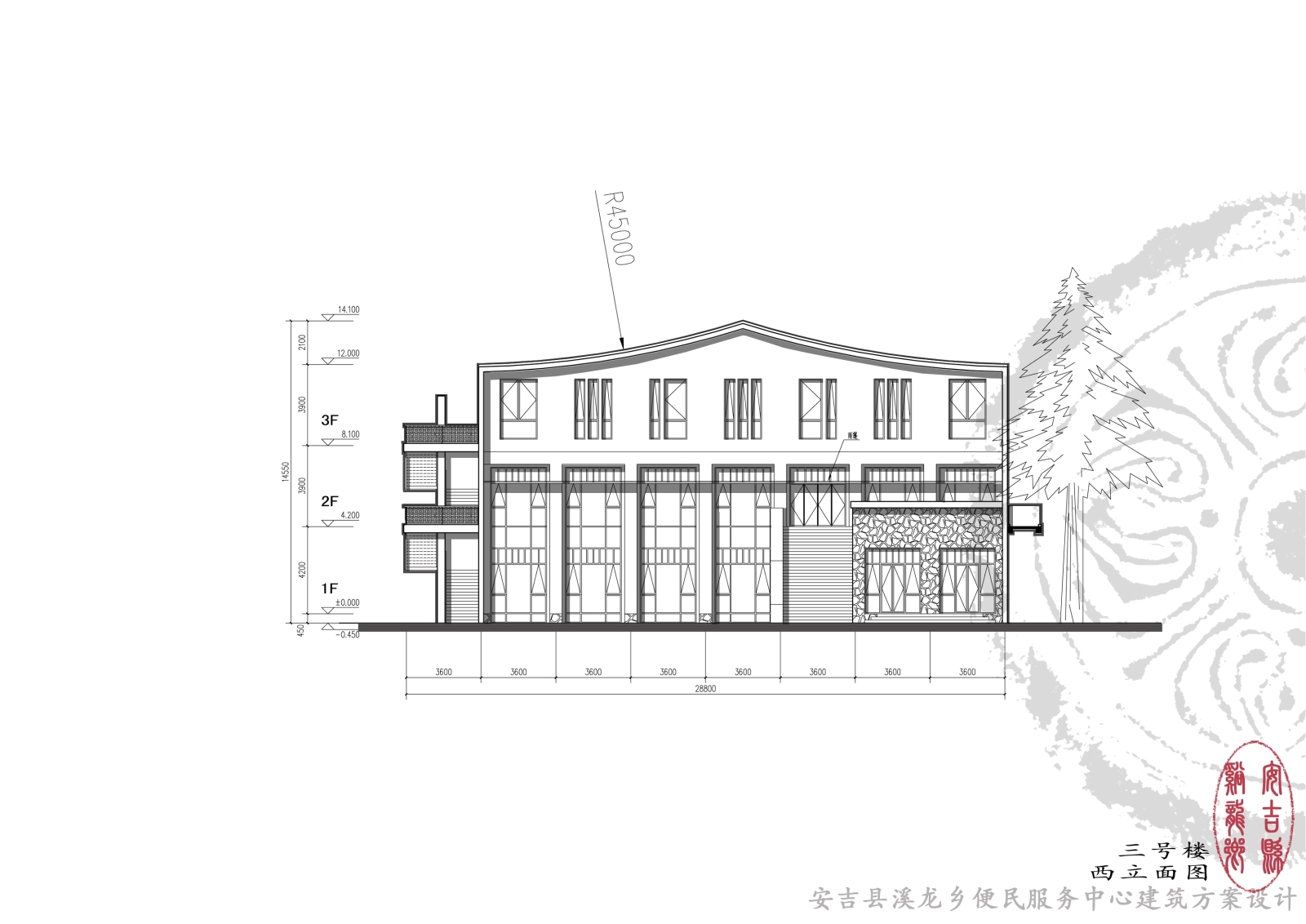 [浙江]湖州市安吉县溪龙乡便民服务中心建筑设计方案（...cad施工图下载【ID:149935182】