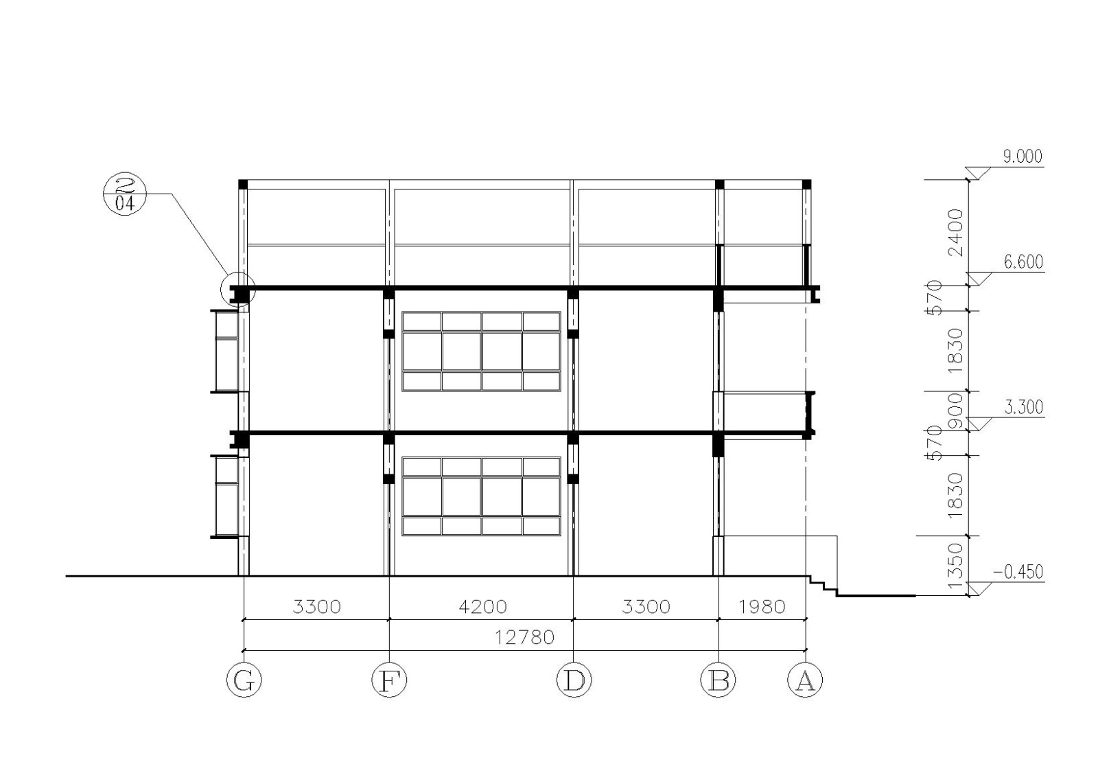 两层农村自建房建筑施工图（CAD）施工图下载【ID:151388124】