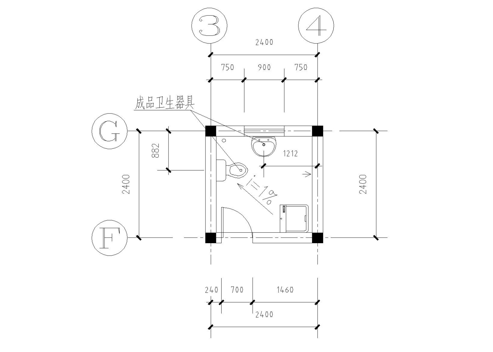 两层农村自建房建筑施工图（CAD）施工图下载【ID:151388124】