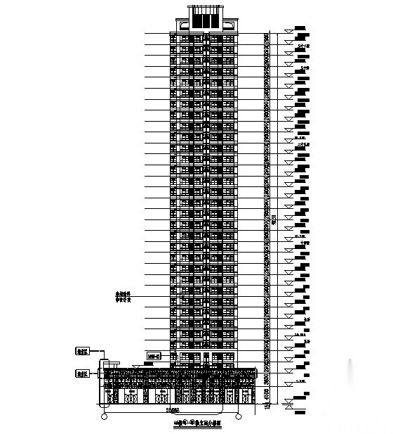 [合肥]某公寓商业工程4号楼裙楼外立面幕墙装饰工程建筑...cad施工图下载【ID:166198198】