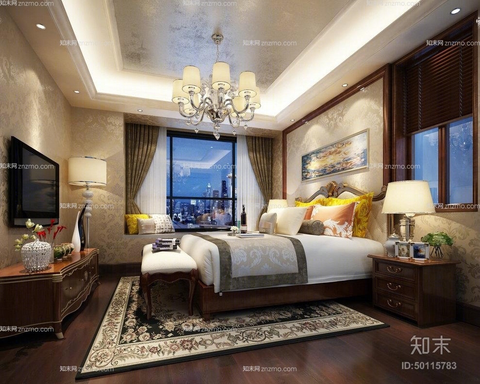 经典欧式吊灯3D模型下载【ID:50115783】