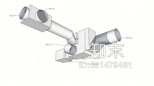 暖通空调通风管道SU模型下载【ID:521479461】