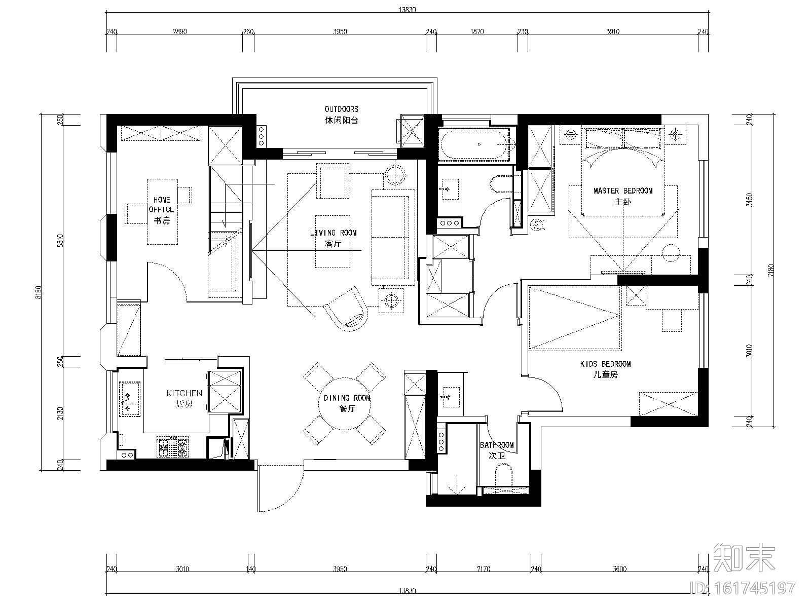 [浙江]杭州春江彼岸现代风格两居室板房室内装修全套施...施工图下载【ID:161745197】