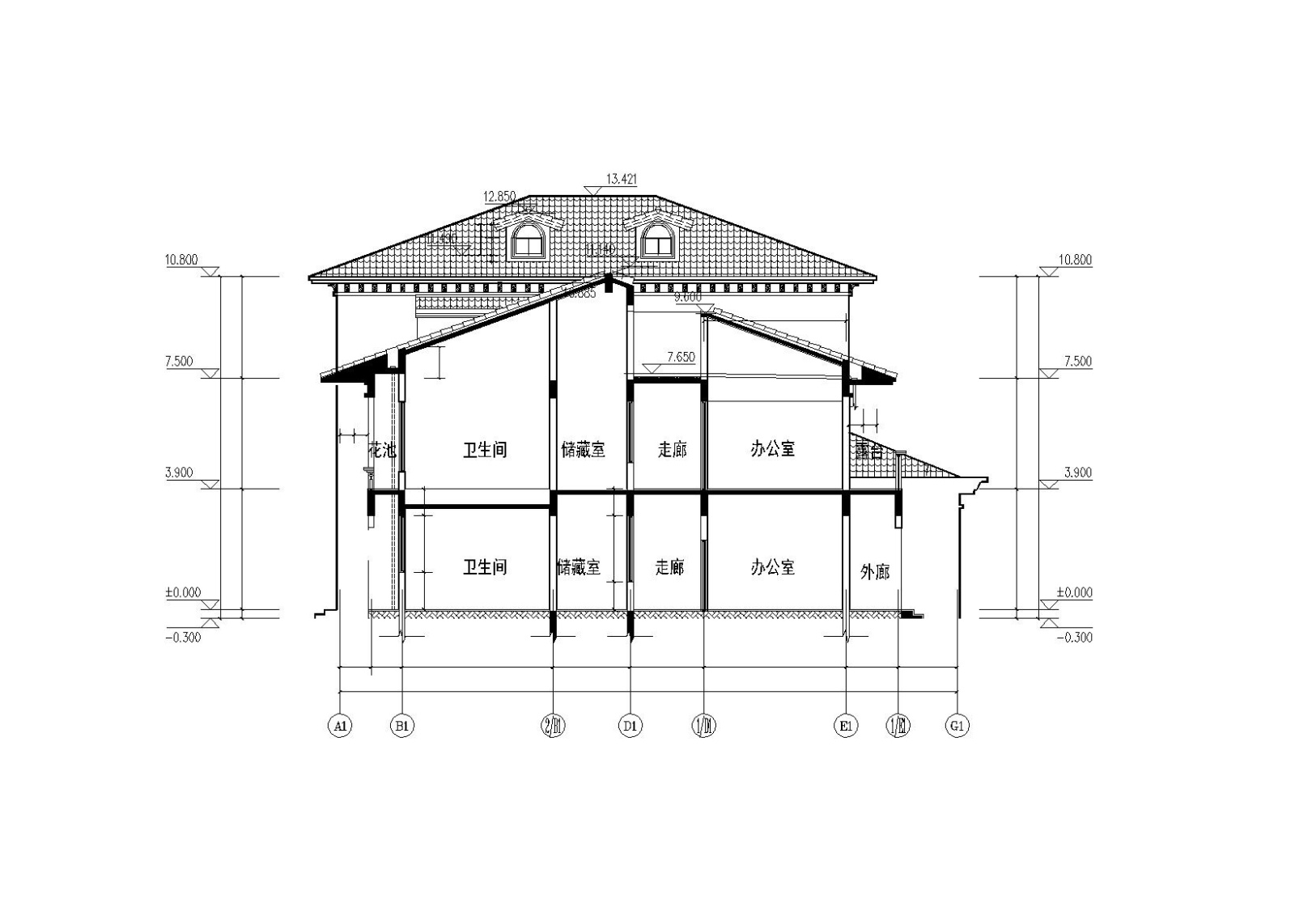 5班幼儿园建筑施工图（CAD图纸）cad施工图下载【ID:151538120】