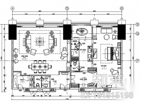 [深圳]五星级豪华酒店高档套房装修施工图施工图下载【ID:161915198】